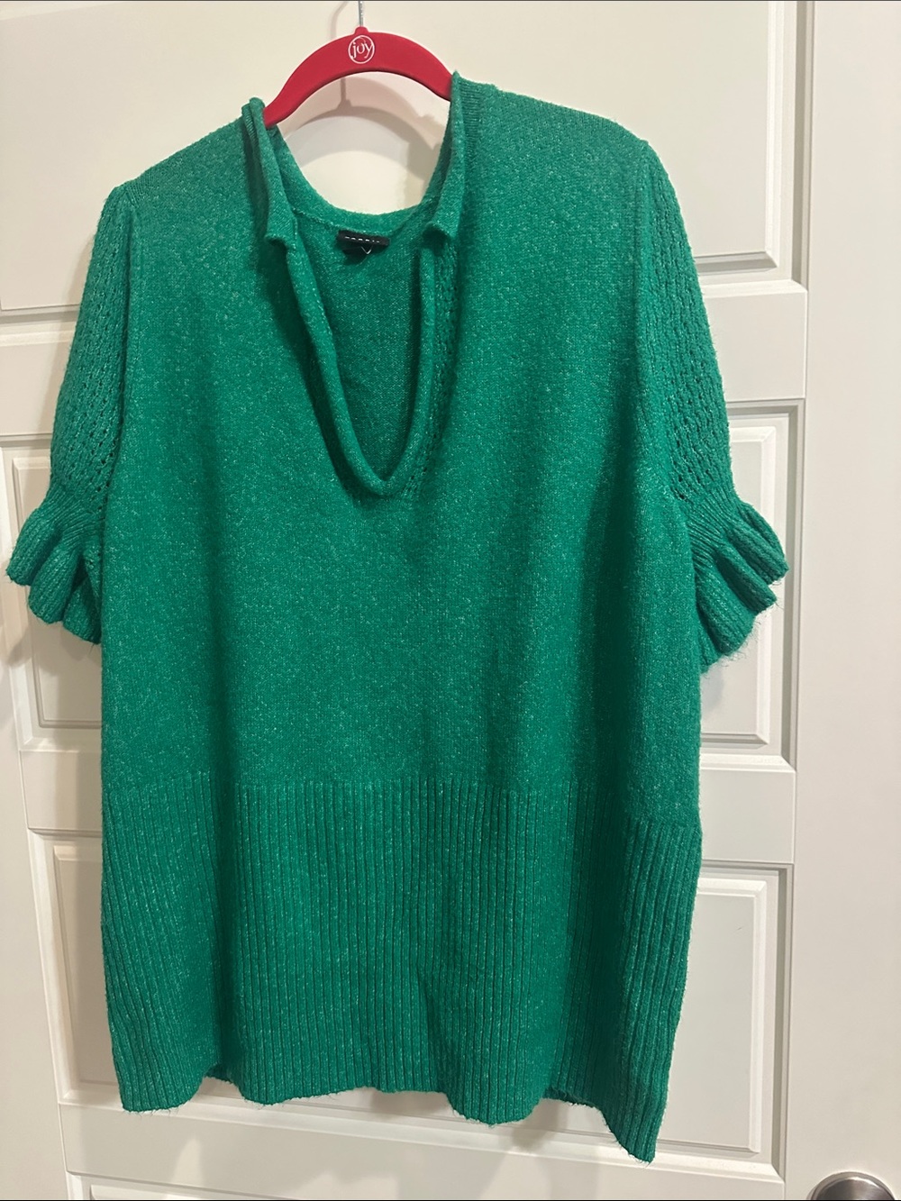 torrid Emerald Green Short Sleeve V-Neck Sweater